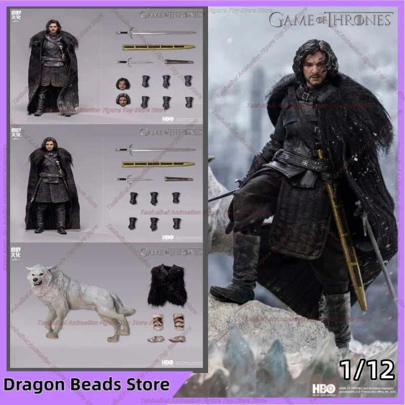 Yuanye Culture Game of Thrones Jon Snow 1/12 Stoffbewegliche Puppe Handgemachte Ornamente Geschenk-Sammlung
