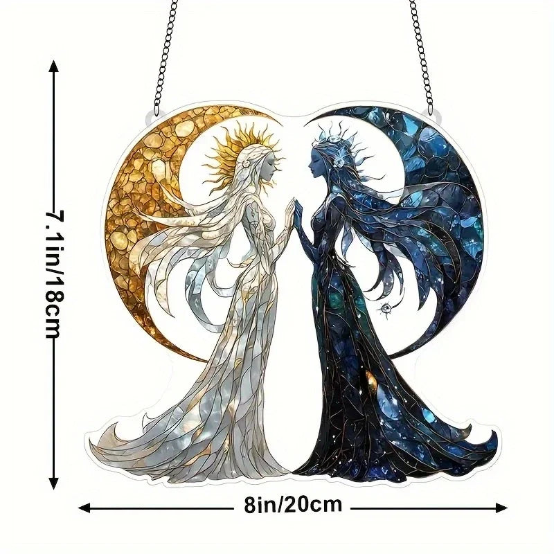 Acrylic 2D Transparent Plane Tree of Life Angel Warrior Figure Decor Office Desktop Decoration Birthday Graduation Ideal Gift
