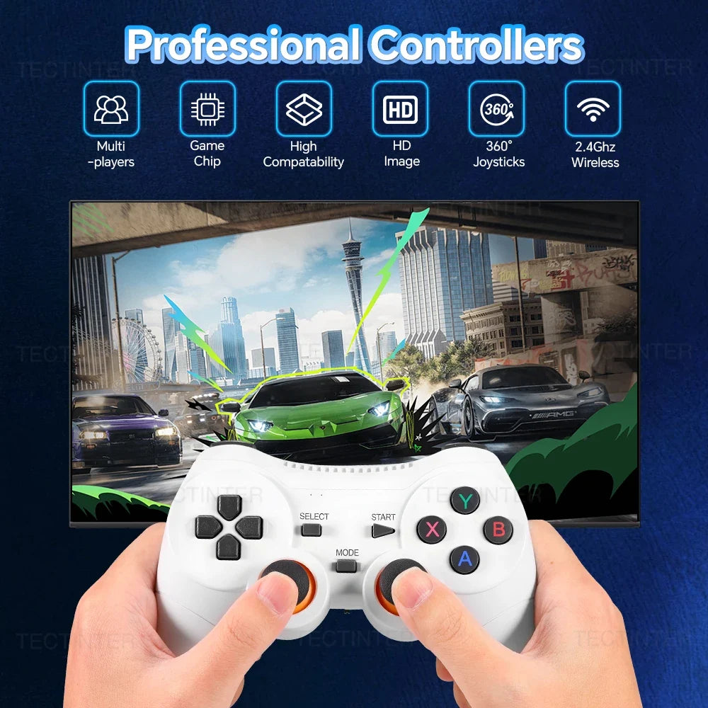 M15 Pro Game Stick Retro Video Game Console with Wireless Gamepads Controller Mini TV Handheld Game Player 64/128G 40000+ Games