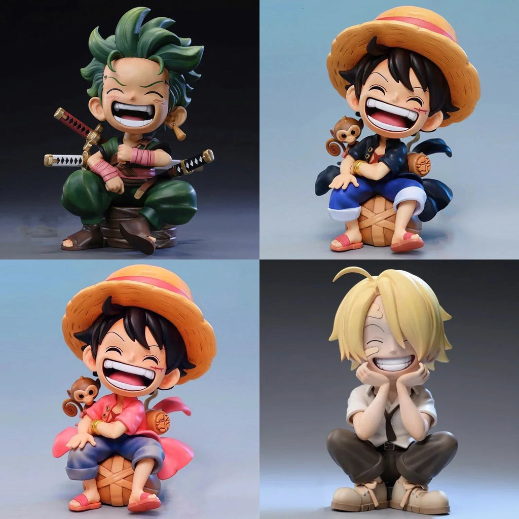 13cm Anime Figure One Piece Monkey D Luffy Roronoa Zoro Kawaii Toys Q Figural Nendoroid Car Decoration PVC Model Gift