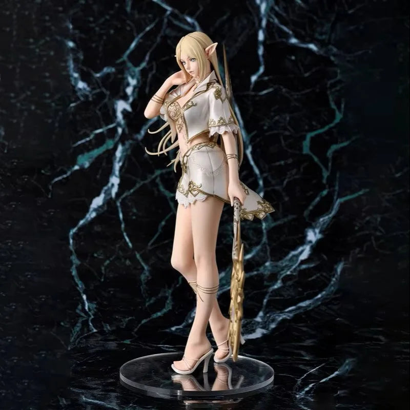 24cm Anime Figure White Elf/Drow Girl Mage Pvc Action Figures Collection Model Desktop Decoration Kid Trendy Toys Gifts
