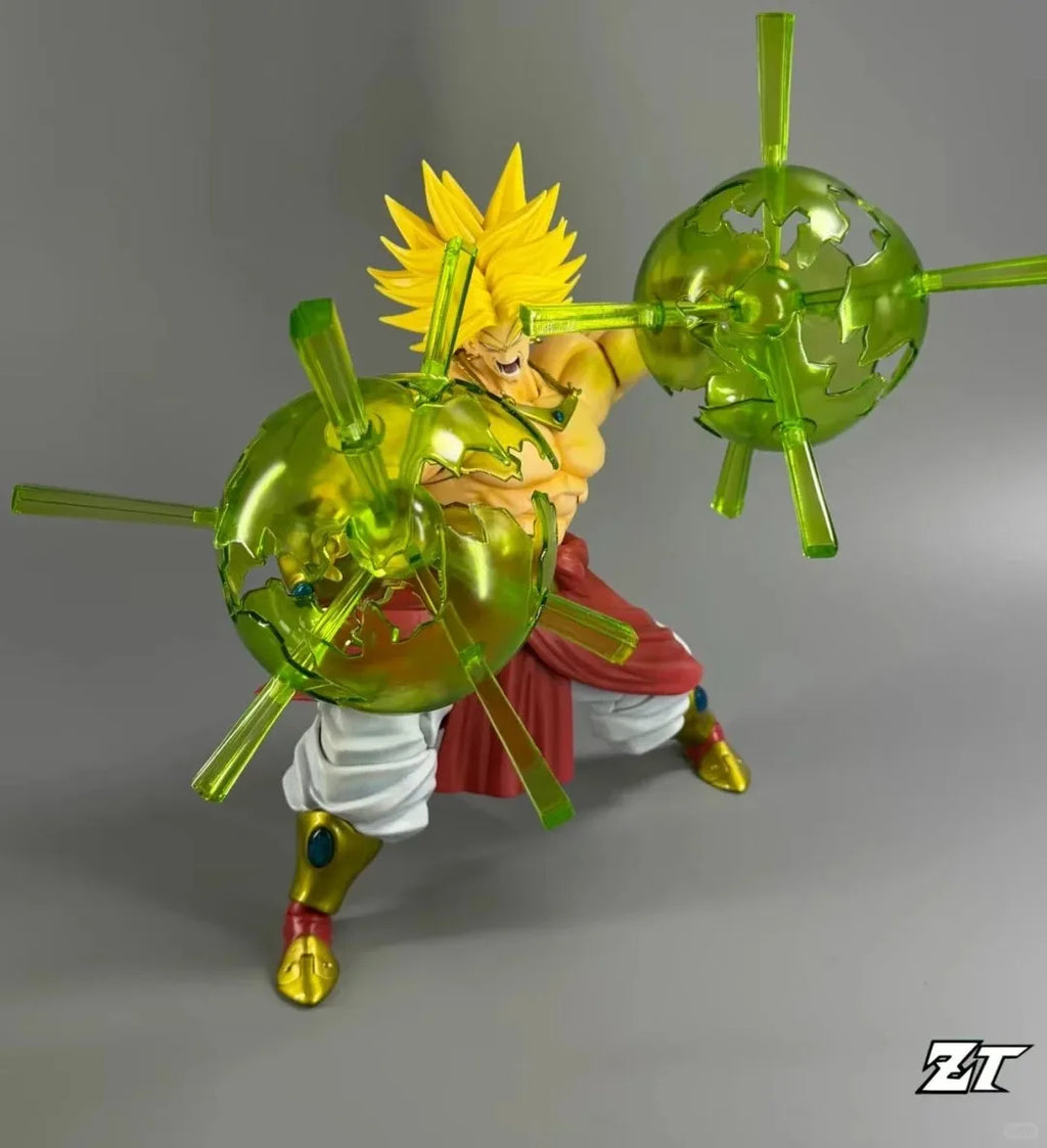 ZT Toys Studio Ancient Warrior Broly Aciton Figure 1/12 Green Yellow Long Hair Broli Figure Dragon Ball Anime Collect Model Gift