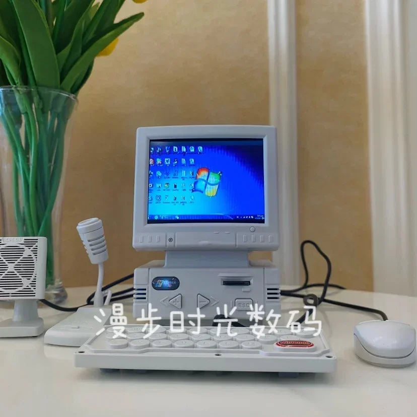 Retro Nostalgic Desktop 3.5-inch Mini Computer, Small TV, Home Game Console, Children's Gift