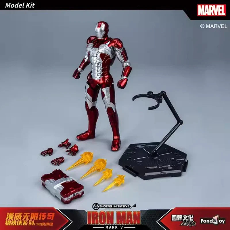 Fondjoy Marvel Iron Man MK1 Assemble Toy ABS Material First Generation Iron Man 1/12 Action Figures Toy Birthday Gifts for Boys