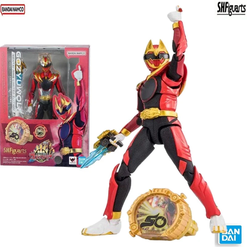Genuine Bandai No.1 SENTAI GOZYUGER SHF GOZYUWOLF SENTAI RING LIMITED EDITION Anime Action Figures Model Figure Toy Gift for Kid