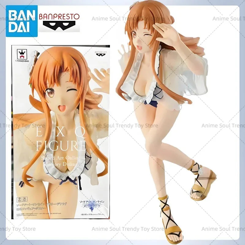 In Stock Bandai Original Banpresto Sword Art Online Yuuki Asuna Action Figure Model Doll Brand New Boxed Anime Characters Garage