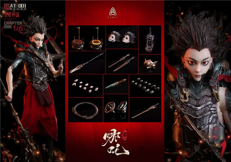 In Stock A Toys Na Zha 1/6 Action Figure  1/6 At-0001 Top Model Plaything Dark Myth Precious Collection Doll Good Christmas Gift