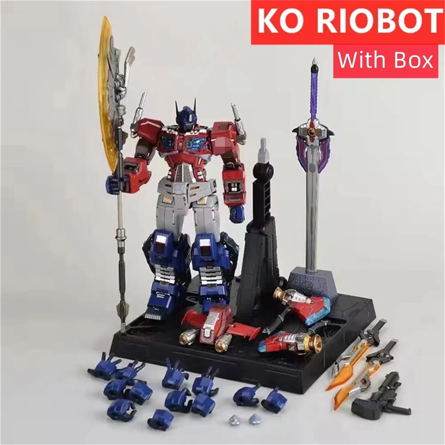 [In Stock] Mc Muscle Bear Ko Riobot OP Commander Transformation with A Modified Version of The Giant Ax Action Figure