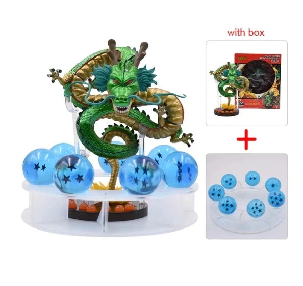 DBZ Anime Shenlong Figures Set Esferas Del Dragon and 7 Stars Dragon Crystal Balls 3.5cm Shelf Figurine Collection Model Toys