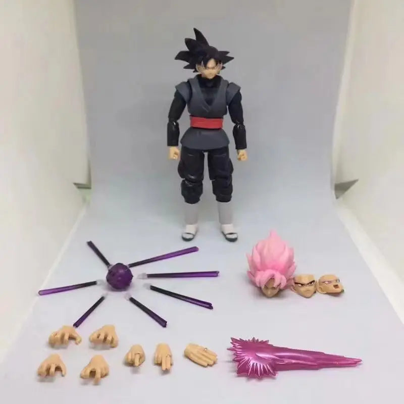 Dragon Ball New Shf Black Goku Saiyan Zamasu Pink-Jointed Action Figure Model Figurine Anime Collection Decoration Model Toys