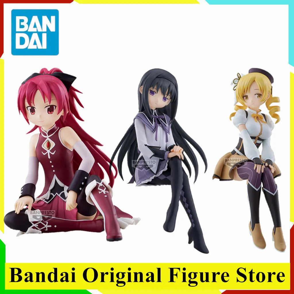 Original BANDAI Puella Magi Madoka Magica The Rebellion Akemi Homura  Sakura Kyouko  Mami Tomoe Acttion Figure Toys PVC Model
