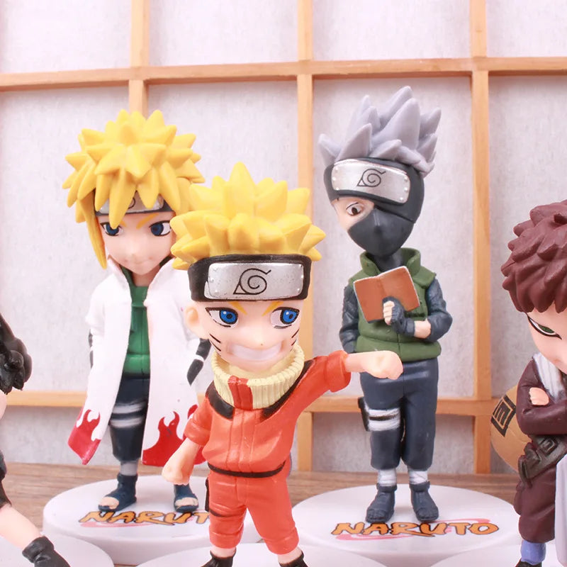 6pcs/set 12cm Anime Naruto Shippuden Hinata Sasuke Itachi Kakashi Gaara anime figure Q Version PVC Figures Toys Dolls Kid Gift