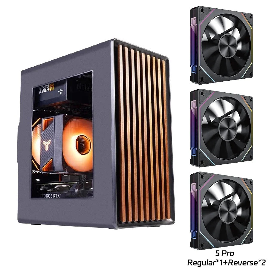 WJCOOLMAN Craftsman 3 MTAX/ITX PC case Glass transparent wooden strips panel gabinetes gamers desktop business computer case