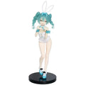 28cm Hatsune Miku Anime Girl Figures Cartoon White Silk Rabbit Girl Miku Figurines Car Decoration Doll Model Kids Toys Fans Gift