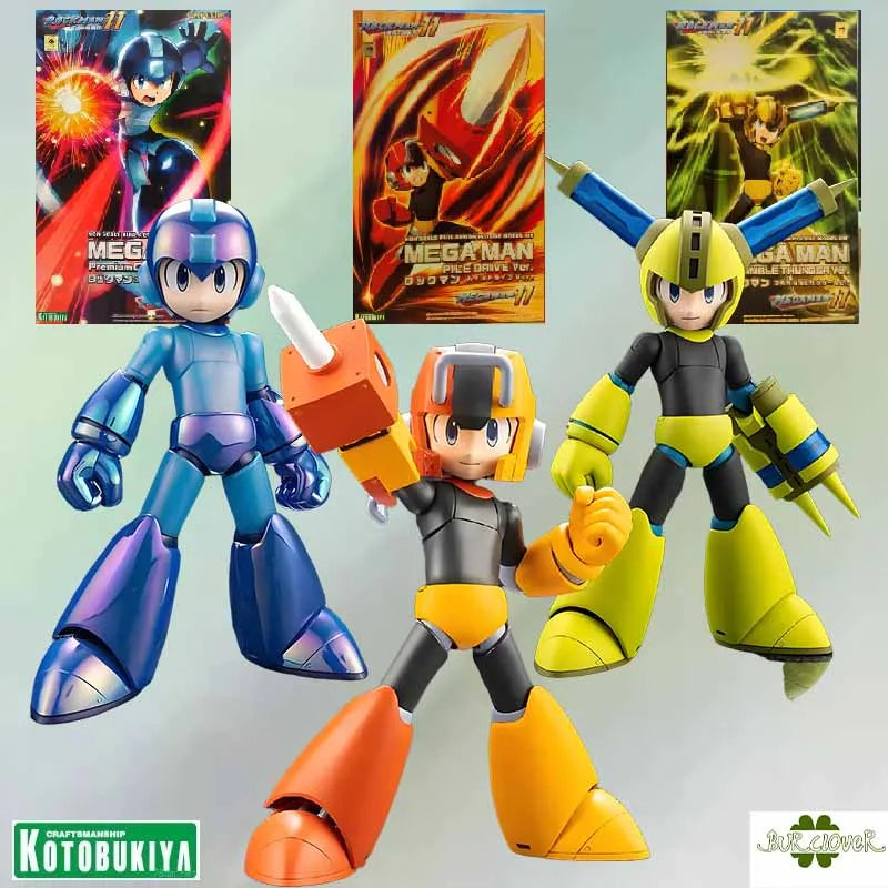 KOTOBUKIYA Original MEGA MAN Scramble Thunder Ver Pile Drive Ver Premium Charge Shot Ver Anime Action Figure Assembly Model Toys