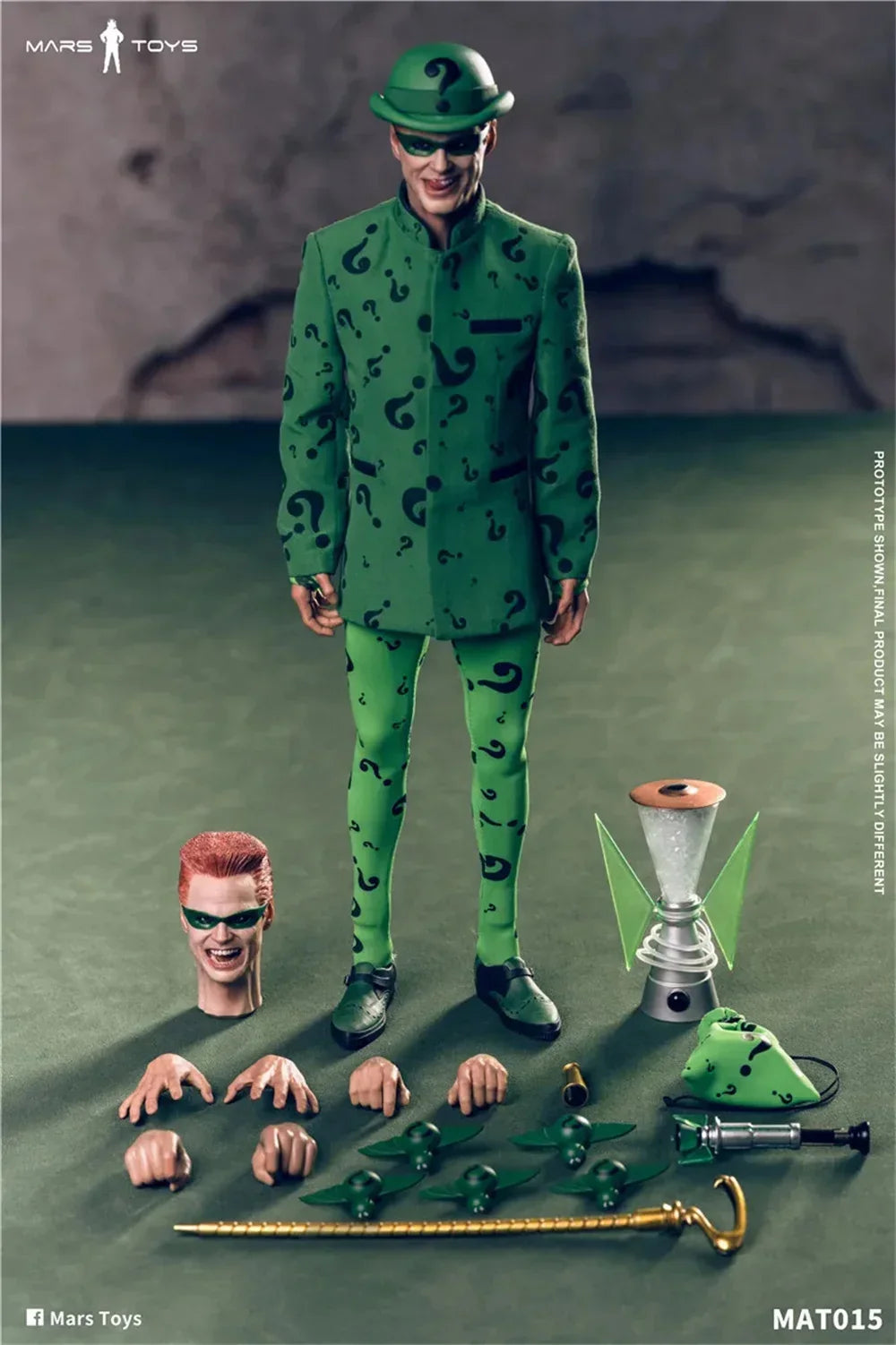 Mars Toys MAT015 1/6 Scale Classic Film Male Characters Jim Carrey Double Headed Sculpture Full Set 12' Action Figure Model