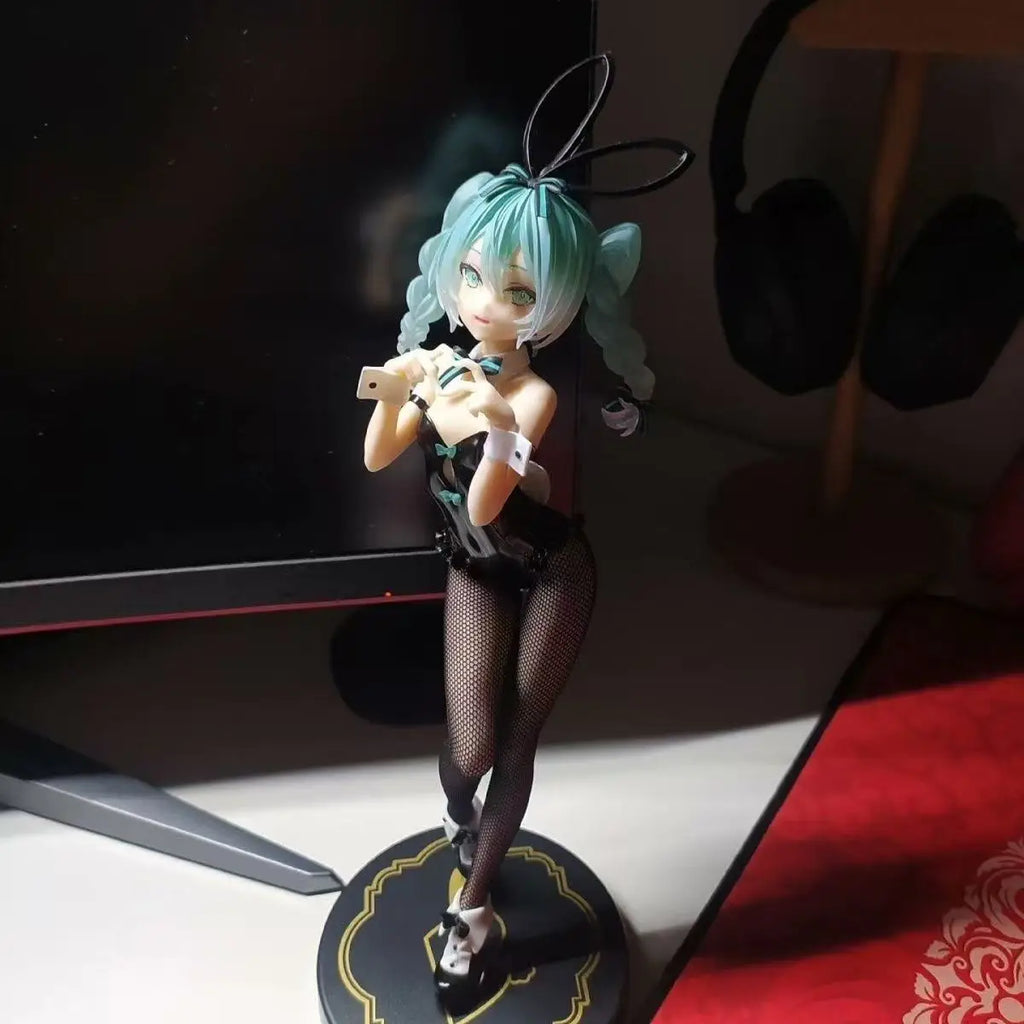 28CM Anime Hatsune Miku Figure BiCute Bunnies Rurudo ver Standing Model Toy Doll Aciton Figure Bunny Girl Dress up PVC
