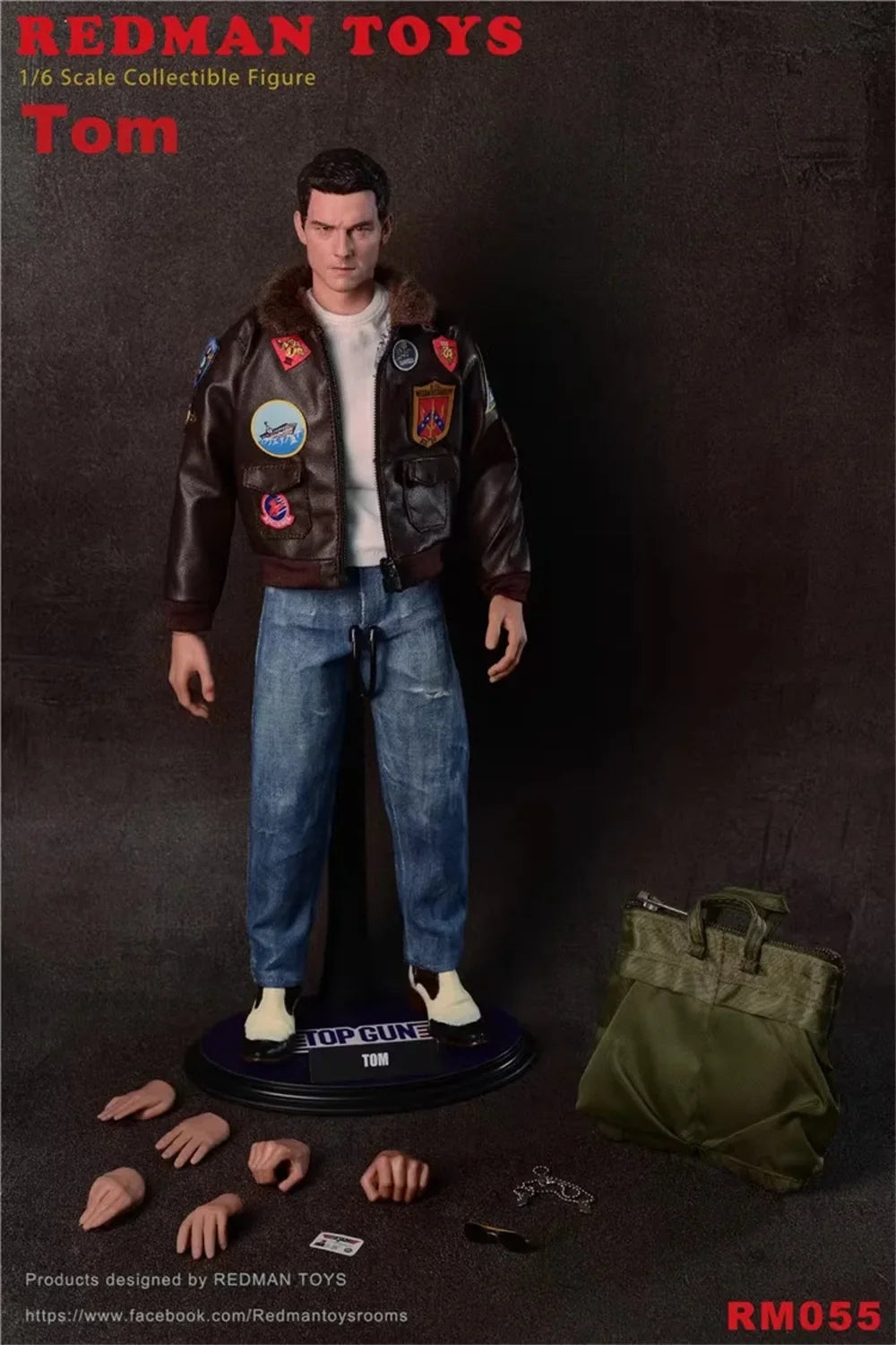 Redman RM055 Maßstab 1:6 USA. Gutaussehender Kerl Tom Cruise Komplettset Bewegliche Actionfigur Pilot Modell Geschenk für Fans Sammler