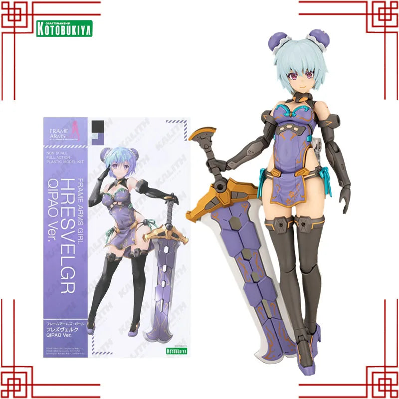 Kotobukiya Frame Arms Girl Model Kit Genuine Hresvelgr Qipao Ver Anime Action Figure Collection Assembly Model Boys Toys Gifts