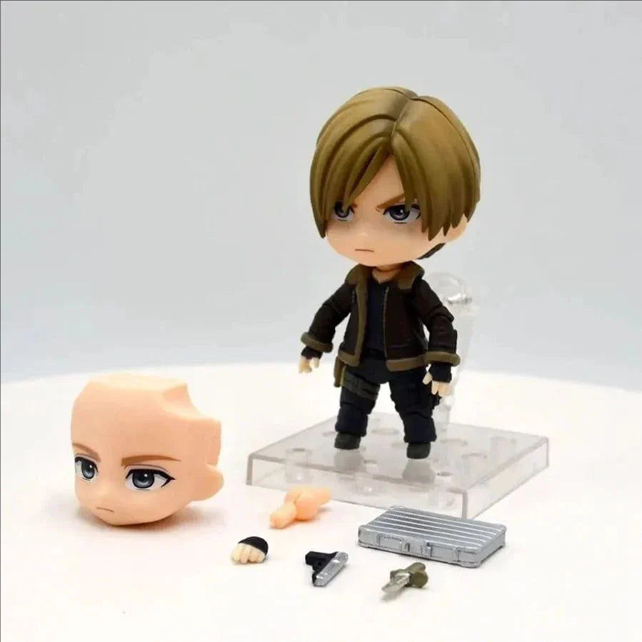 Leon S. Kennedy Q Version 10cm Action Figure - Anime PVC Desktop Ornament Collectible Gift for Boys And Kids Birthday