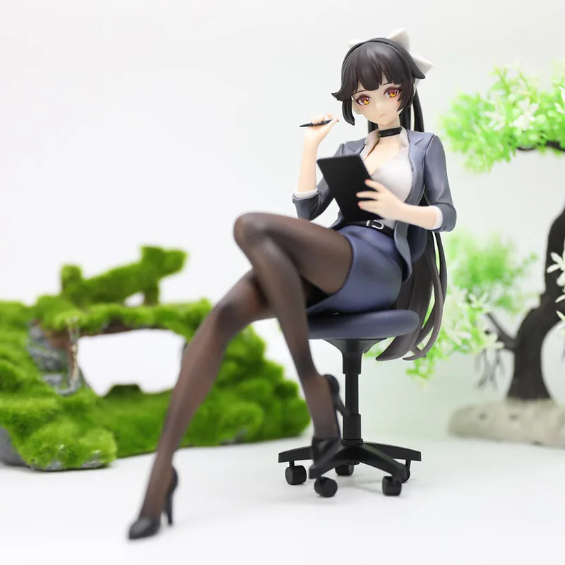 Azur Lane Takao Secretary Office Style Anime Figure Collectible Model Toy Desk Shelf PC Case Decoration Anime Fans Collection