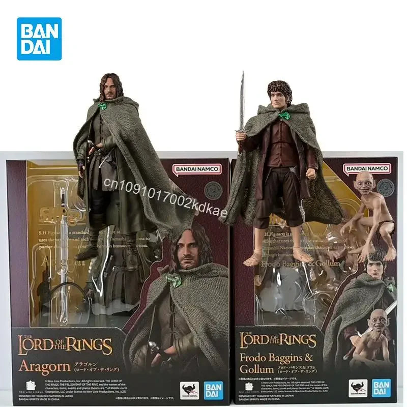 Auf Lager BANDAI S.H.F Der Herr der Ringe Aragorn Frodo Beutlin & Gollum Figur Fertiges Modellbausatz Anime Full Action Spielzeug Geschenk