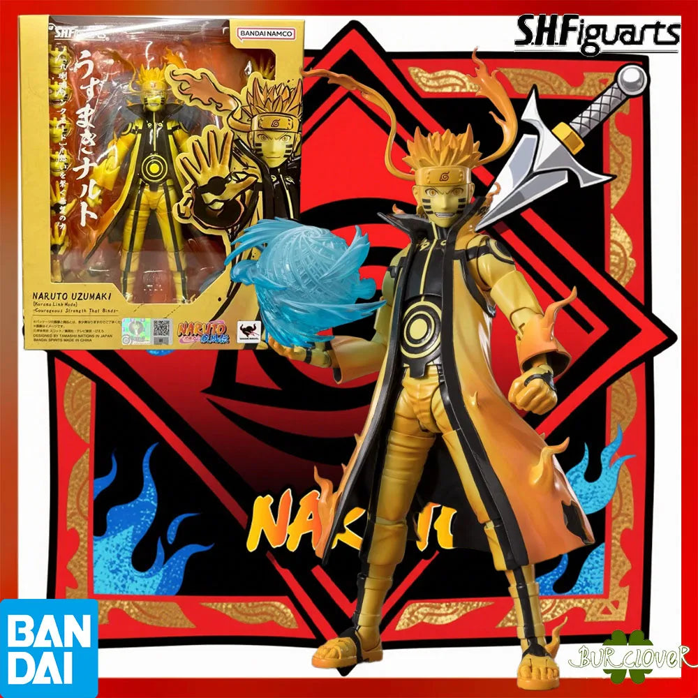 100% Authentic In Stock Original Bandai S.H.Figuarts Shf Naruto Shippuden Naruto Uzumaki (Kurama Mode) Anime Action Figure