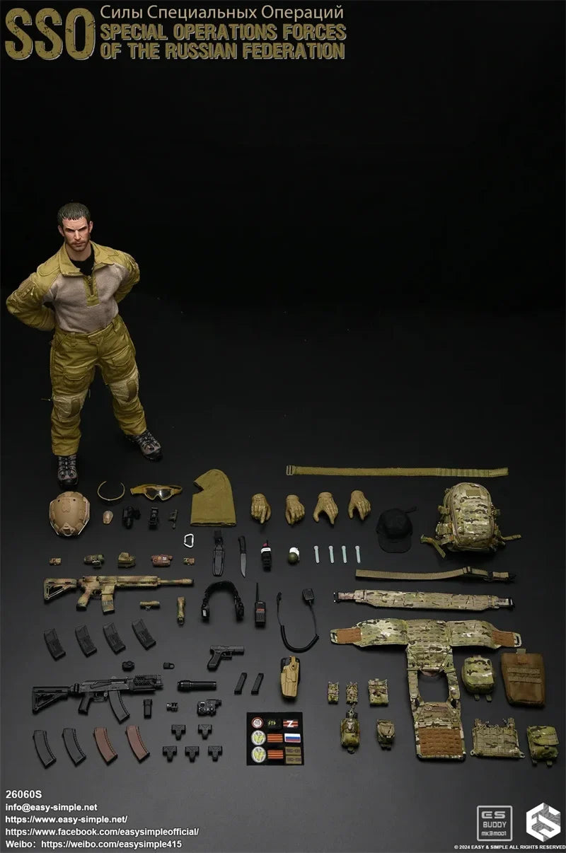 Easy&Simple ES 26060R-A 26060R-B 26060S 1/6 Russian SSO Special Operations Force 12'' Full Set Male Soldier Action Figure Models