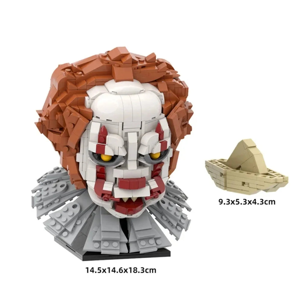 Pennywise Bust Building Blocks Stephen King's Figure Bricks Toys Halloween Gifts for Fans and Adults(880 PCS)