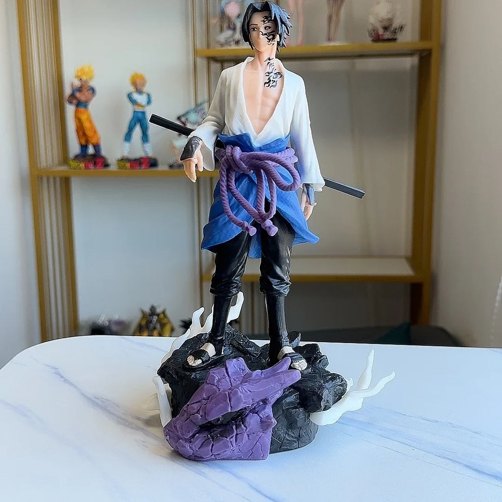 27.5CM Naruto Uchiha Sasuke Curse  Action Figures Cartoon Anime GK PVC Model Doll Collectible Statue Boy Toys For Children Gift