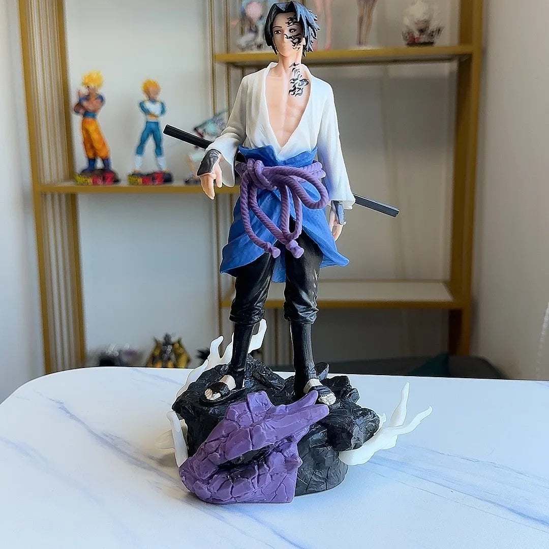 27.5CM Naruto Uchiha Sasuke Curse  Action Figures Cartoon Anime GK PVC Model Doll Collectible Statue Boy Toys For Children Gift