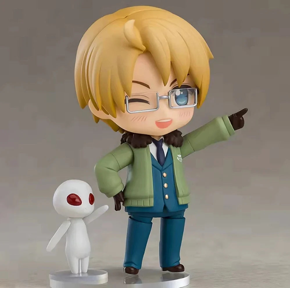 100% Original: Anime Axis Powers Hetalia Alfred FJones Q version 10cm PVC Action Figure Anime Figure Model Toys Doll Gift
