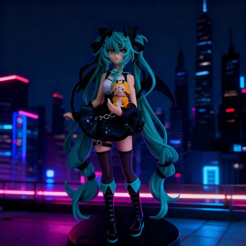 New anime character Hatsune Miku, a little devil a raccoon and a dark ange suitable for decorations toys models tabletop ornamen