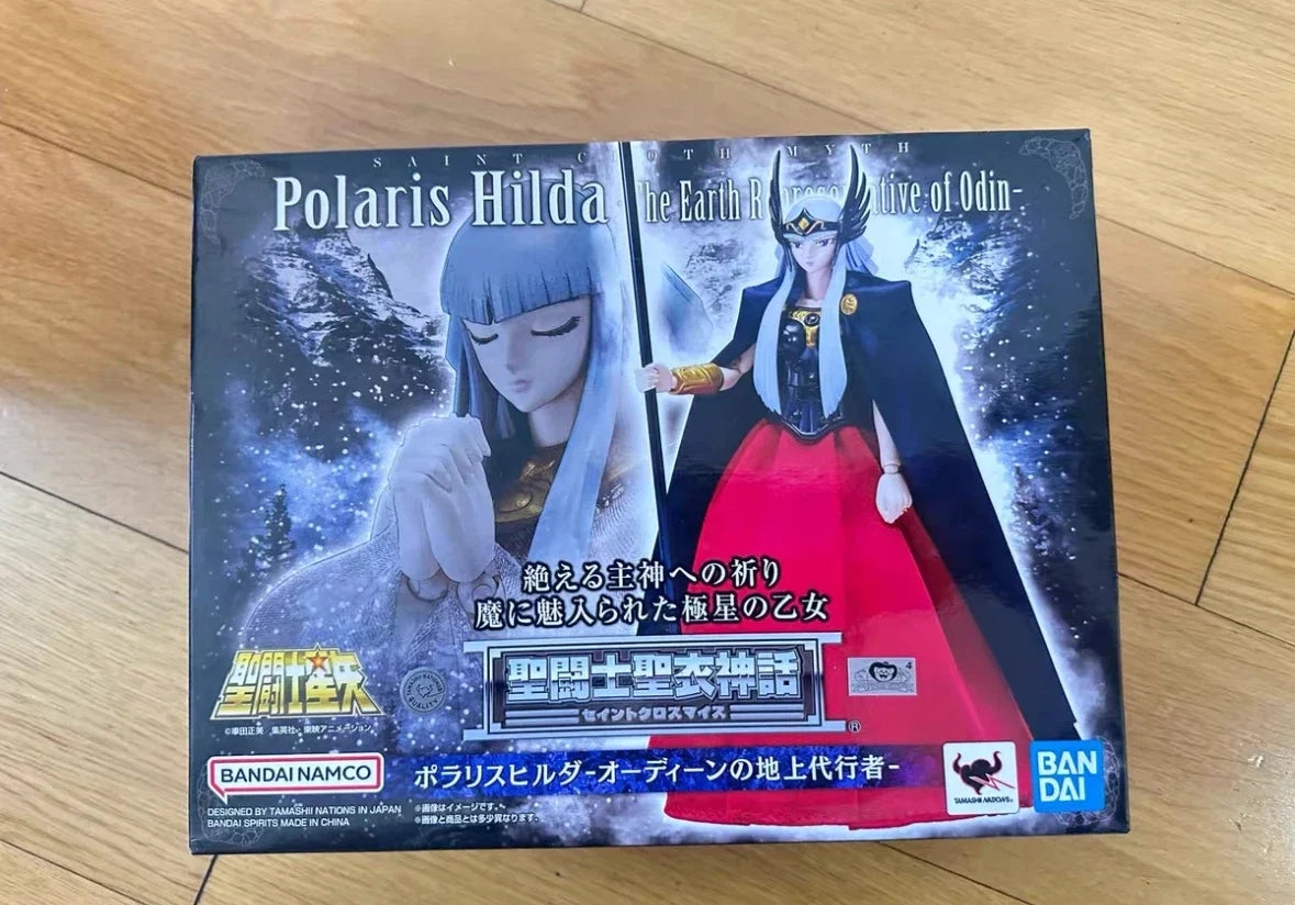 In-stock Bandai Original Saint Seiya Myth Cloth EX God Warrior Polaris Hilda Odin Gift Action Figure Anime Model Collection