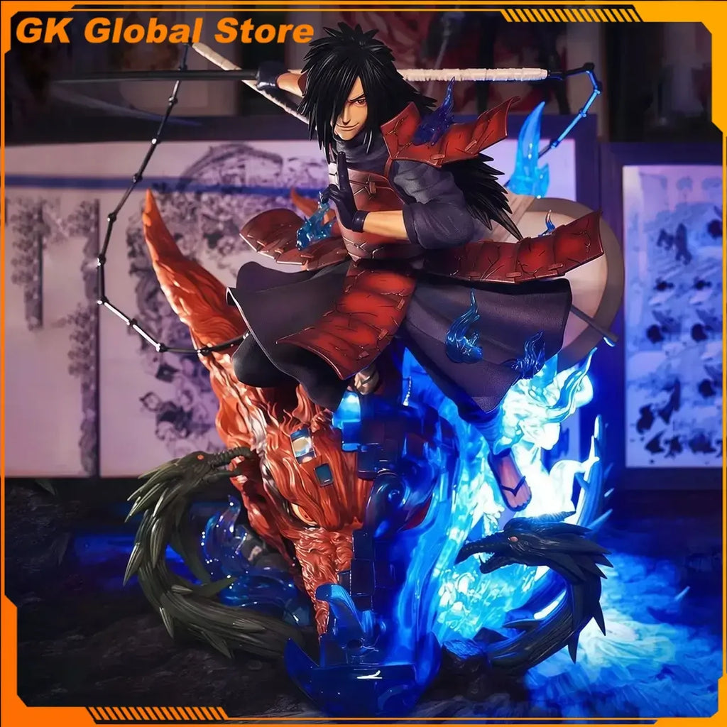 34cm New NARUTO Anime Figure Uchiha Madara Peripheral PVC Model Statue Desktop Decoration Ornaments Kids Birthday Gifts Toys