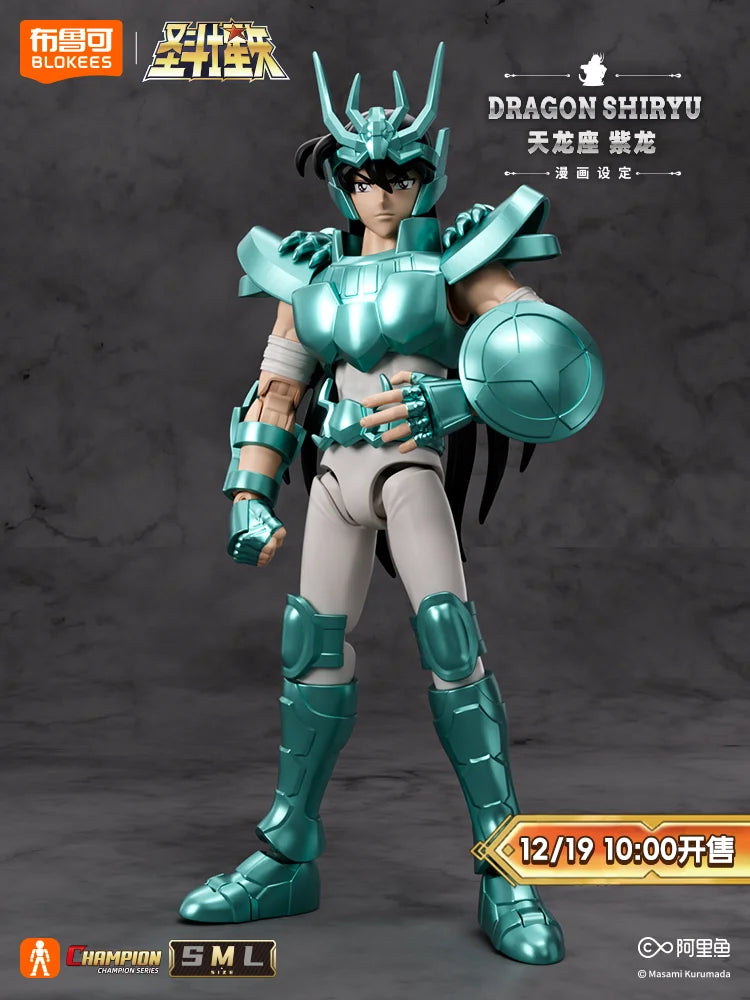 Genuine Saint Seiya Shiryu Action Figure Shura Toy Death Mask Assembly Model Kit Champion Class Doll Gift