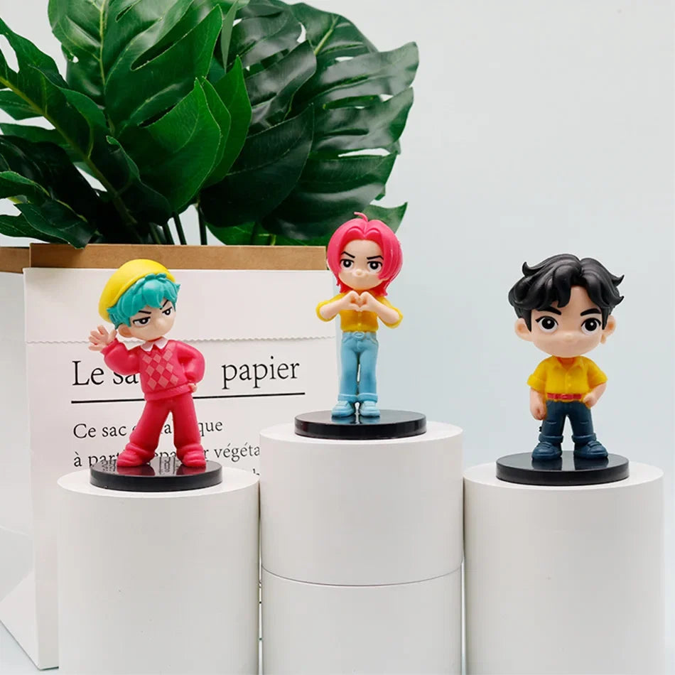 Hot 10pcs/Set Q Version Demon Hunters Action Figure PVC Toy Derpys Rumi Mira Zoey Sussy Figurine Doll For Fans Gift Childen Gift