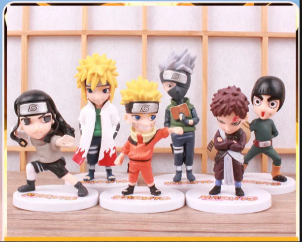 6pcs/set 12cm Anime Naruto Shippuden Hinata Sasuke Itachi Kakashi Gaara anime figure Q Version PVC Figures Toys Dolls Kid Gift