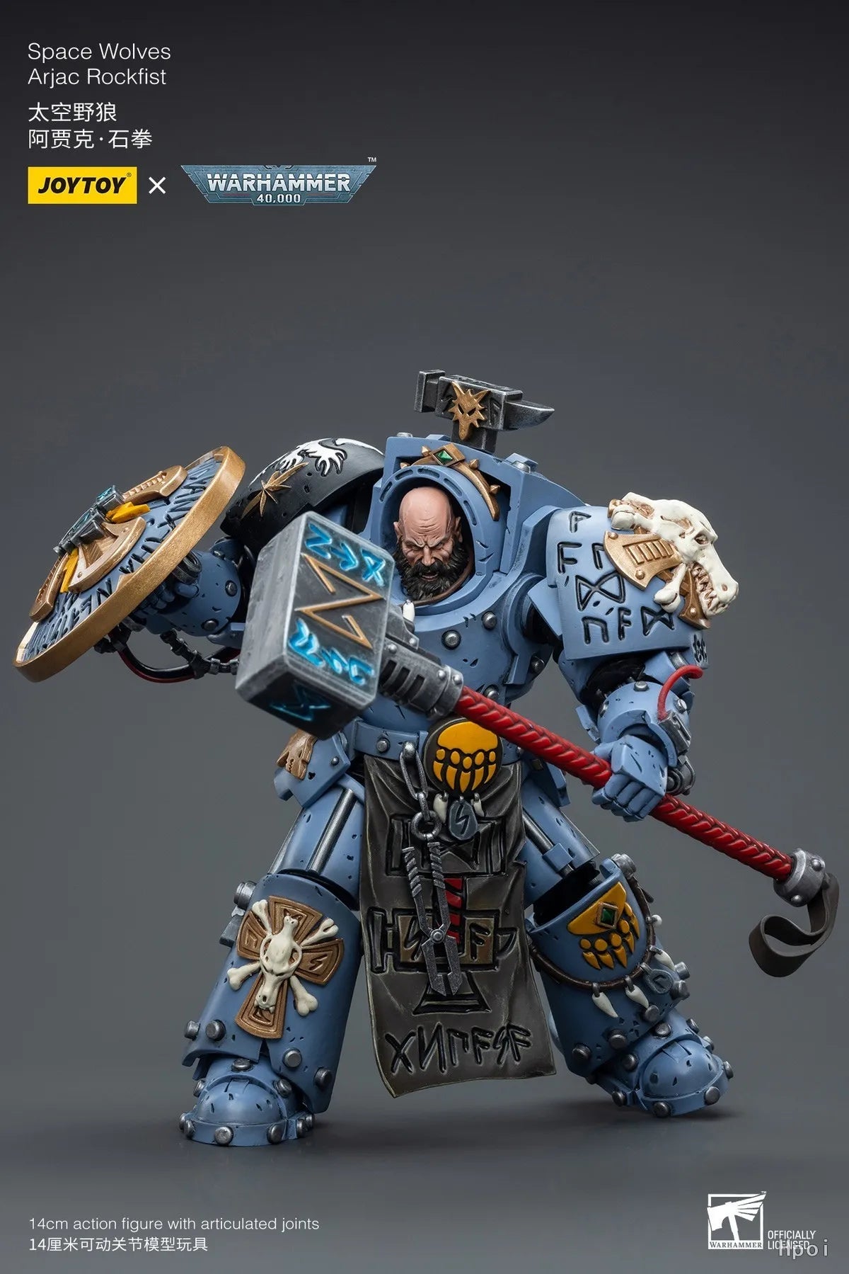 【Original】JOYTOY 1/18 Action Figure Warhammer 40K Space Wolves Arjac Rockfist Toy Model