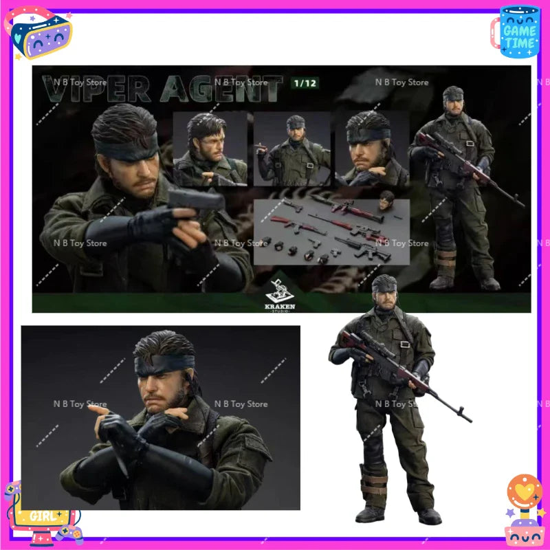 New Kraken Studio 1/12 Scale Viper Agent Metal Gear Snake Actionfigur Modell 6 Zoll männliche Soldat Actionfigur Spielzeugmodell