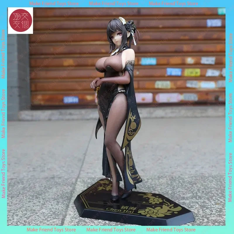 26cm Azur Lane Zhenhai 26cm Handmade Cheongsam Style Beauty Girl Collectible Anime Figure Desktop Decoration Gift For Fans