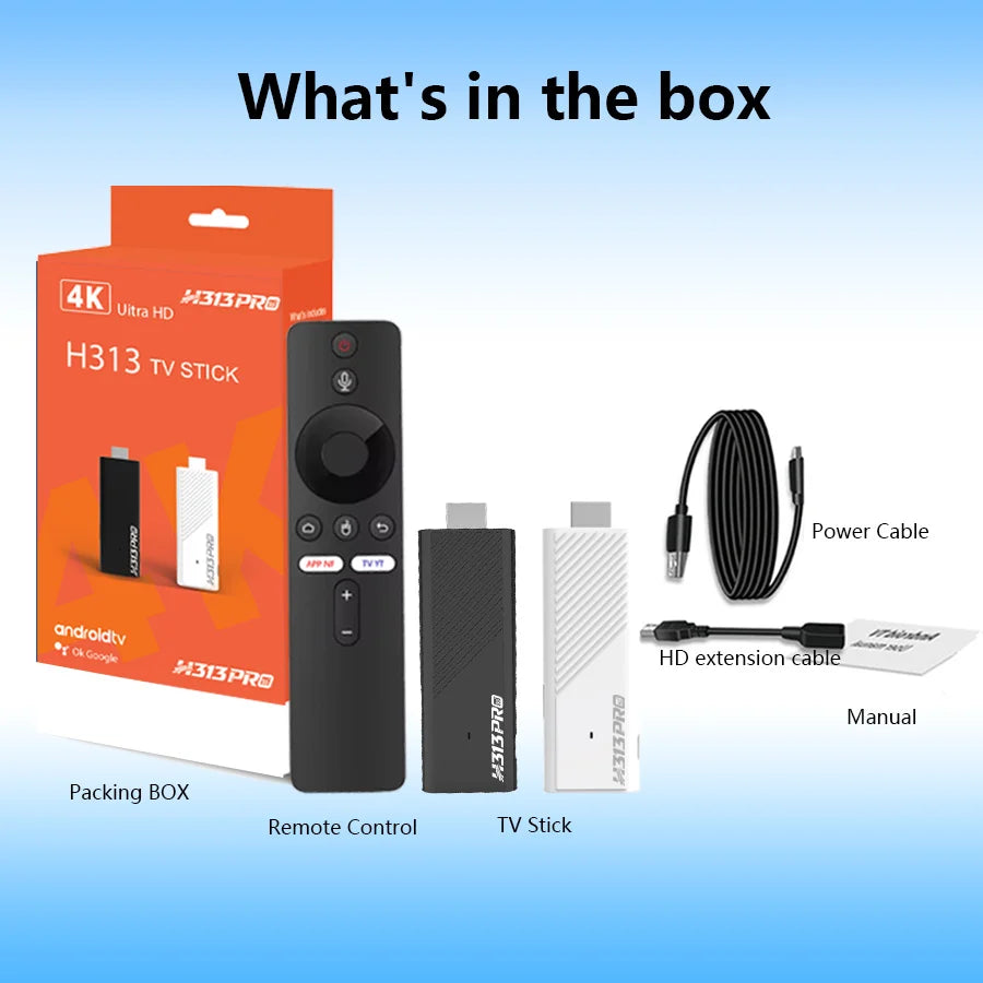 H96 MAX H313 Mini TV Stick Android 14 Smart Media Player 2GB 16GB WiFi 6 BT5.0 4K HD