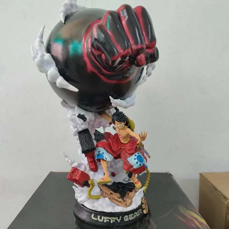 39cm ONE PIECE Figure Monkey D. Luffy Three Levels GK Anime Collection Model Desktop Ornament Decorations Children Toys Gifts