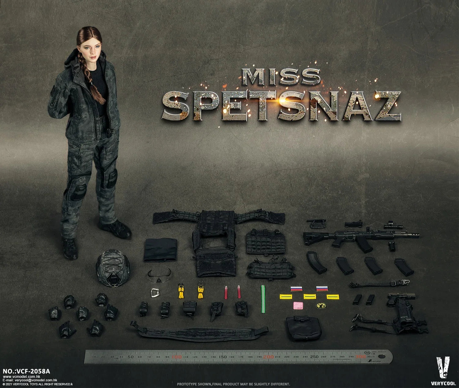 VERYCOOL VCF-2058 1/6 MCB Russian Special Combat Women Soldier Figure Model 12'' Female Action Doll Full Set Collectible Toy