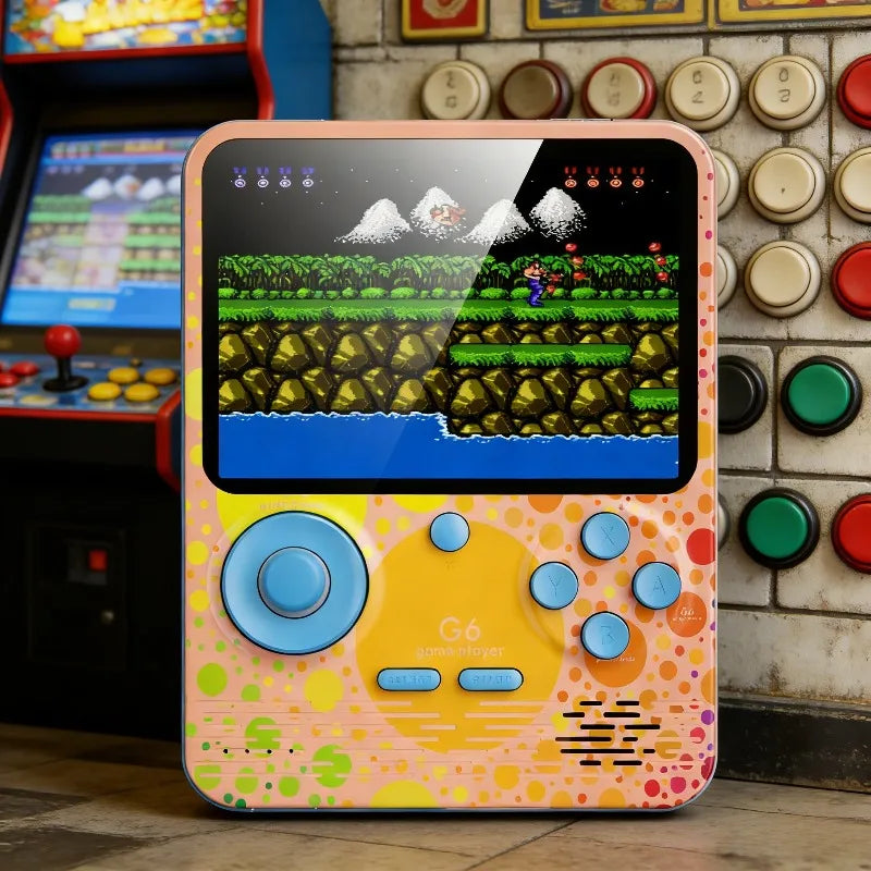 G6 Charging Treasure Handheld Macaron Handheld Game Console Contra Mini Arcade Game HD Screen