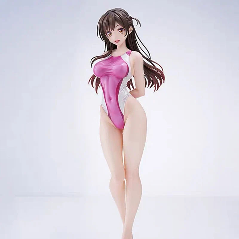 Stock Girlfriend Please Borrow Me Anime Figure Doll Mizuhara Chizuru Competitive Swimsuit Stance Decor Collection Christmas Gift