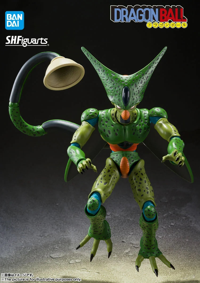Bandai Officially Licensed DRAGON BALL Z  S.H.Figuarts Cell (First Form) Premium Collectible Model Gift