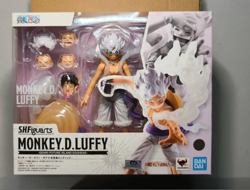 Bandai Original S.H.Figuarts One Piece [Monkey D Luffy - Gear 5 Future Island Egghead] Bewegliche Anime-Actionfigur Modell Spielzeug Geschenk