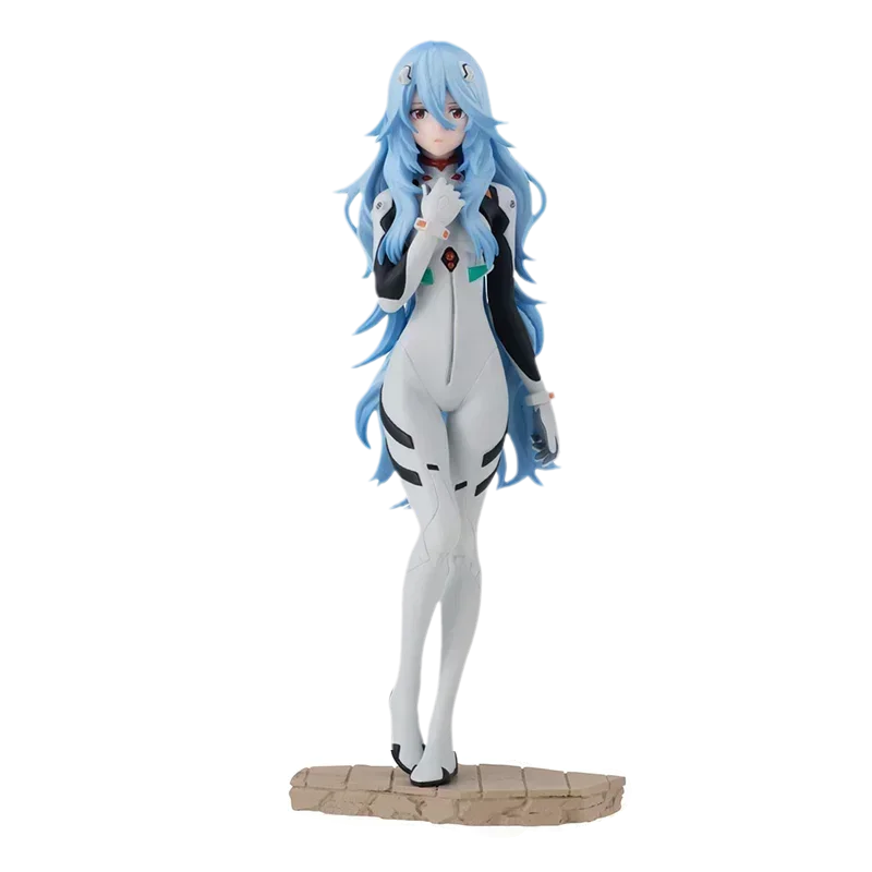 In Stock Bandai Anime Figure EVANGELION Ayanami Rei Shokugan Long Hair Action Figure Toys Gift Collectible Model