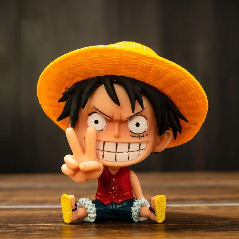 Bandai Q version One Piece King Big Head Lufei Solon Chobais Female Emperor Doll Blind Box Animation Ornaments